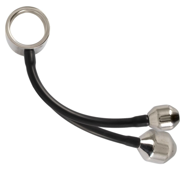 Эрекционное кольцо с металлическими грузиками Cock ring & Ass plugs