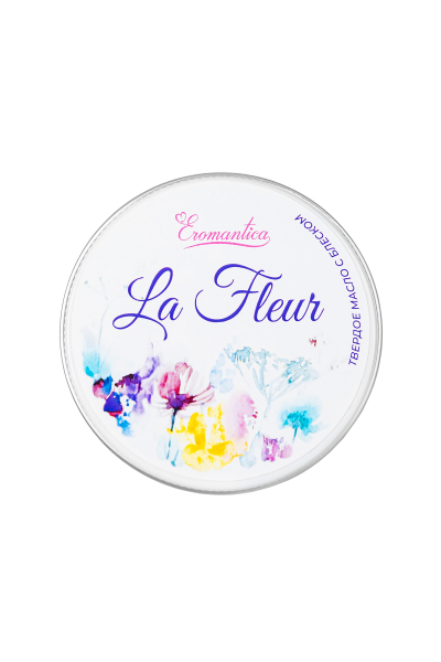 Твердое массажное масло жасмин и орхидея Eromantica "La fleur" с блеском (20 г)