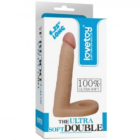 Реалистичная насадка для двойного проникновения The Ultra Soft Double 16 см