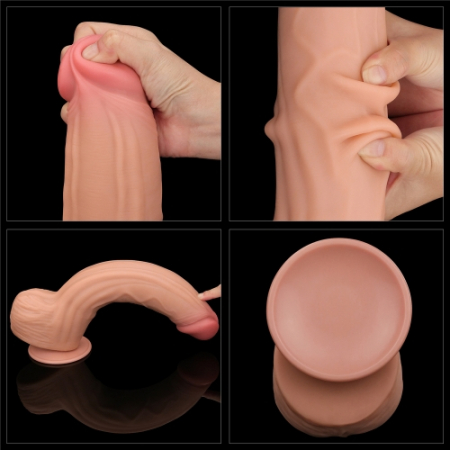 Реалистичный фаллоимитатор на присоске Sliding-Skin Dual Layer Dong 31 см