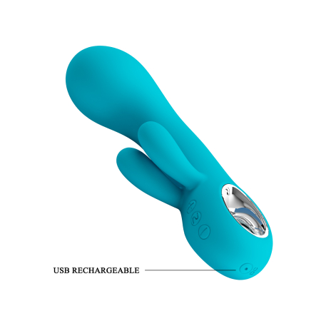Перезаряжаемый вибратор-кролик Pretty Love Chris голубой