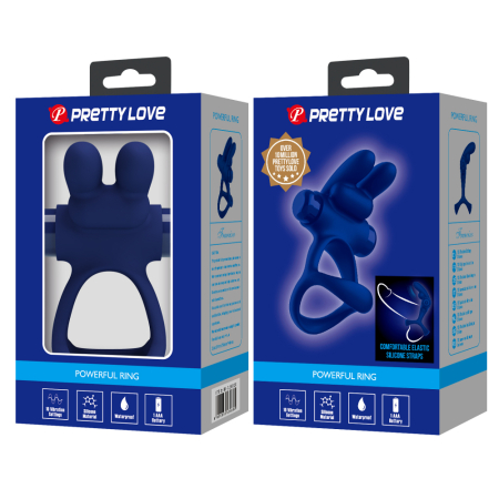 Эрекционное виброкольцо синее Pretty Love Powerful Ring Francisco