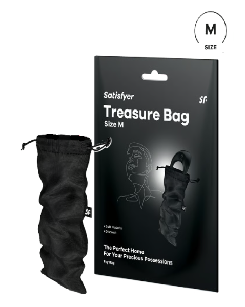 Мешочек для хранения секс игрушек черный Treasure Bag M Satisfyer 