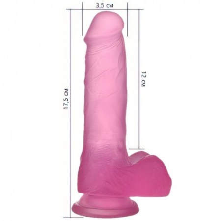 Розовый фаллос Jelly Studs Crystal Dildo Medium 18 см