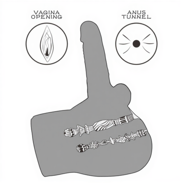 Реалистичный мастурбатор с пенисом, вагиной и анусом Streetgirl's №17