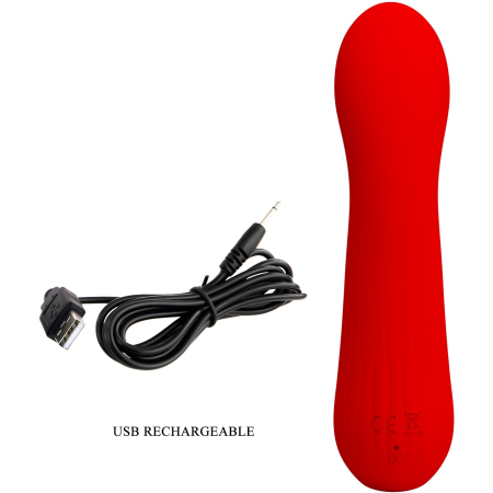 Перезаряжаемый гибкий вибратор для точки G Pretty Love Faun Super Soft Silicone красный