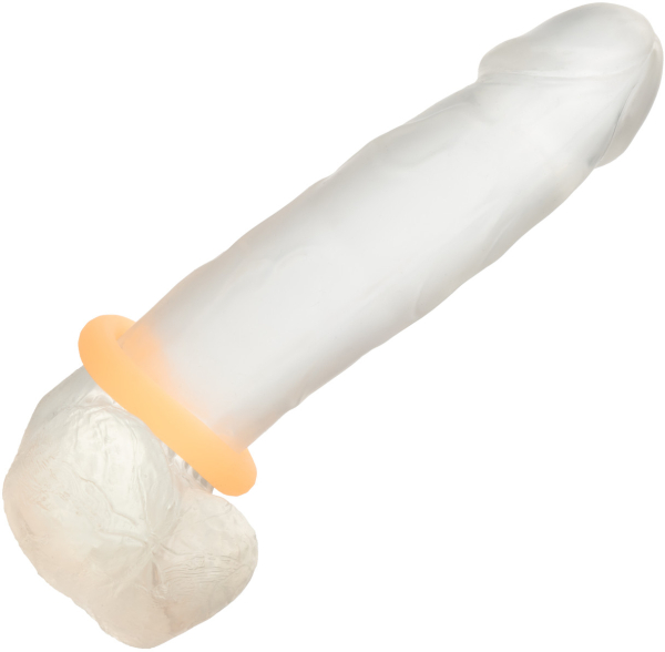 Эрекционное кольцо из жидкого силикона светящееся в темноте оранжевое Alpha Liquid Silicone