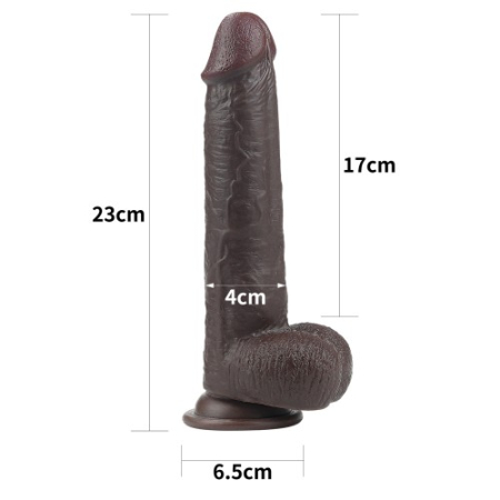 Черный фаллоимитатор на присоске Lovetoy Sliding-Skin Dual Layer Dong 23 см