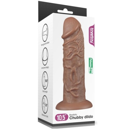 Большой фаллос-мулат на присоске Lovetoy Realistic Chubby Dildo 27 см