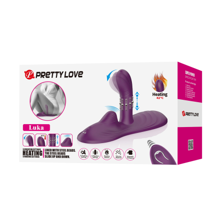 Вибратор «наездник» с функцией нагрева и пультом ДУ Pretty Love Luka