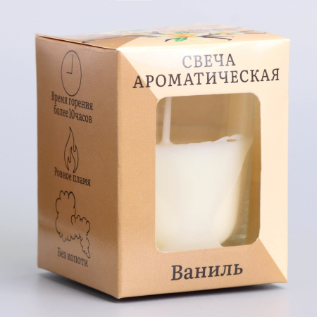 Свеча ароматическая в стекле Ваниль (5*6 см)