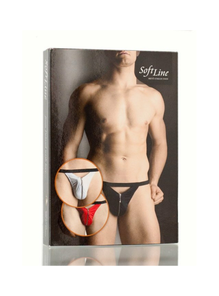 Стринги мужские с молнией черные SoftLine Collection Thong, S/L