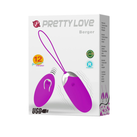 Перезаряжаемое виброяйцо с пультом Pretty Love Berger