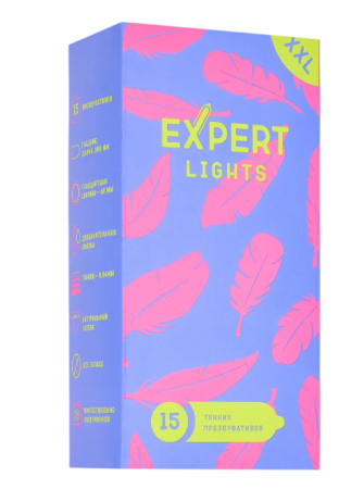 Презервативы ультратонкие увеличенного размера EXPERT Lights XXL (15 шт)