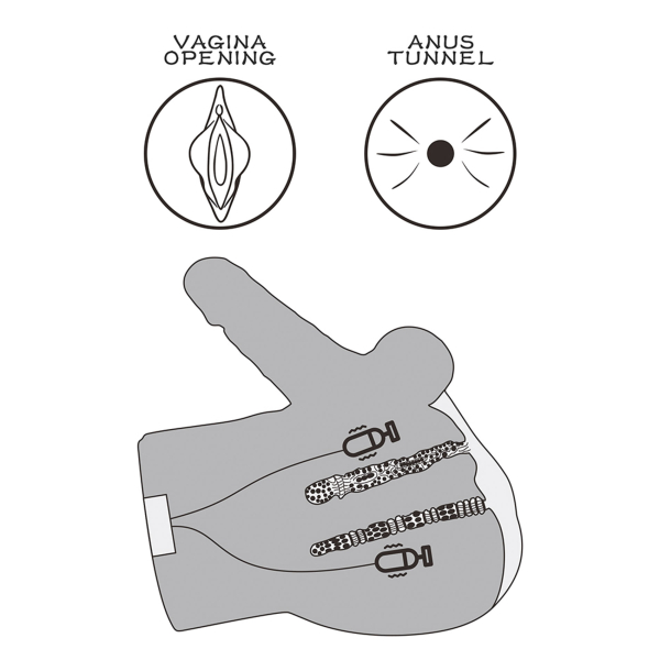 Реалистичный мастурбатор с пенисом, вагиной и анусом Streetgirls Dual Motor с вибрацией