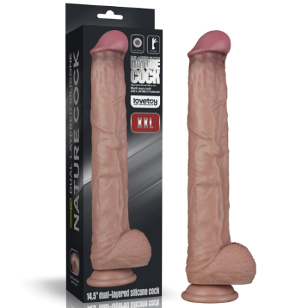 Фаллоимитатор гибкий на присоске Bendable Silicone Cock XXL 37,5 см