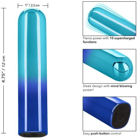 Перезаряжаемый мини-вибратор голубой Glam Vibe