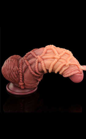 Реалистичный фаллоимитатор с необычным дизайном Cock with Rope 25 см