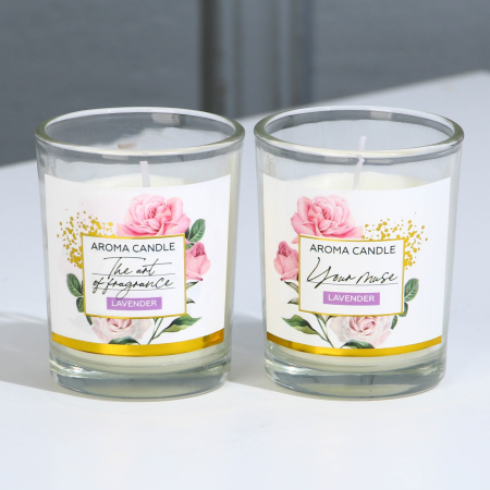 Диффузор ароматический и свечи "Цветочное настроение" с ароматом лаванды