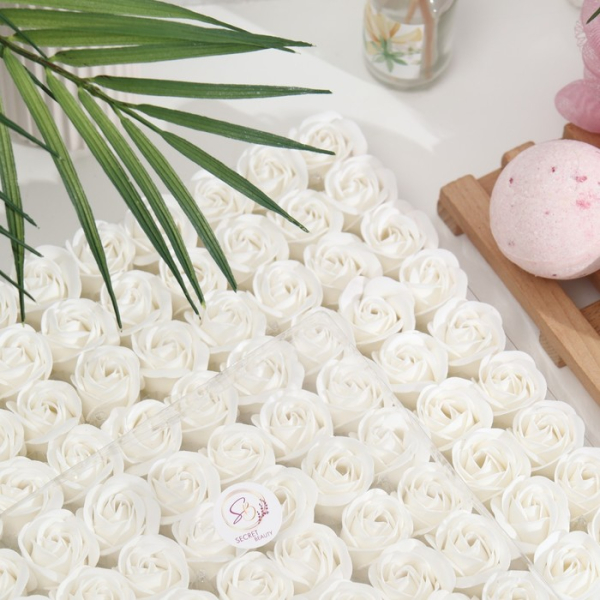 Розы мыльные белые (81 шт)