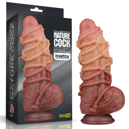 Реалистичный фаллоимитатор с необычным дизайном Cock with Rope 24 см