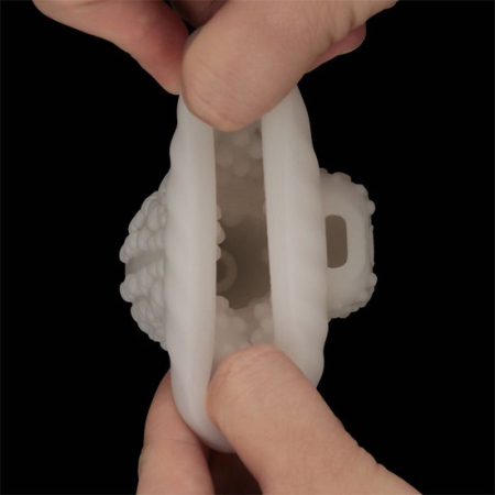 Рельефная вибронасадка на пенис Knights Ring Vibrating Dual Purpose Sleeve-Drip