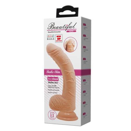 Большой реалистичный вибратор изогнутый формы Baile 28 см