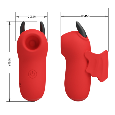 Мини-вибратор на палец с пульсацией и электростимуляцией Pretty Love Magic Devil