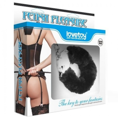 Черные металлические наручники с мехом Fetish Pleasure