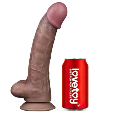 Реалистичный фаллос-мулат с мошонкой Lovetoy Silicone Cock 27 см