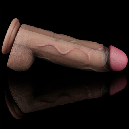 Реалистичный фаллоимитатор на присоске Dual Layered Silicone Cock 31 см.