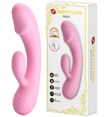 Гибкий вибратор-кролик из супермягкого силикона Pretty Love Ron 