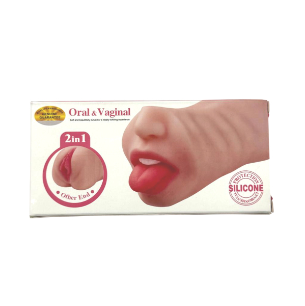 Реалистичный двусторонний мастурбатор Oral and Vaginal