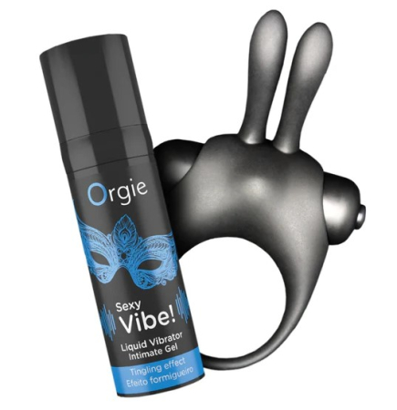 Набор Orgie Vibe! Bunny с вибрирующим гелем Sexy Vibe и виброкольцом