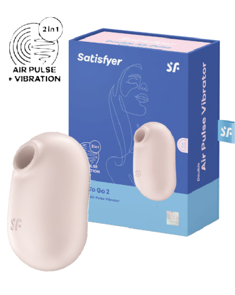 Вакуумно-волновой стимулятор с вибрацией бежевый Pro To Go 2 Satisfyer