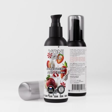 Лубрикант для орального секса со вкусом клубники со сливками SGAN YONI GEL (100 мл)