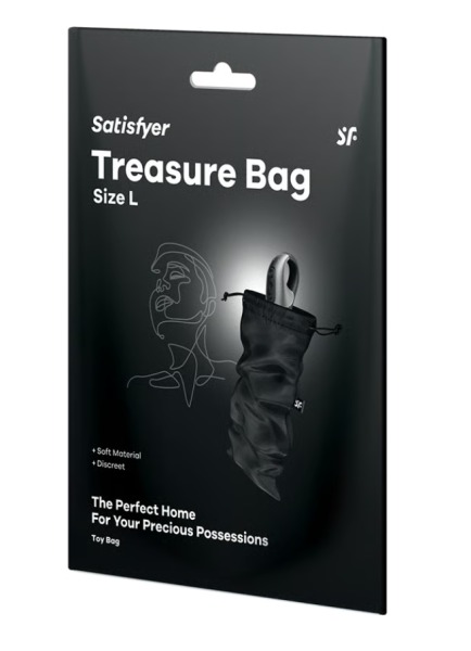 Мешочек для хранения игрушек черный Treasure Bag, L Satisfyer 