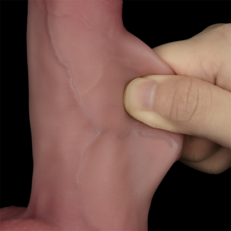 Реалистичный фаллоимитатор с мошонкой Sliding Skin Pro II 20 см с двойной плотностью