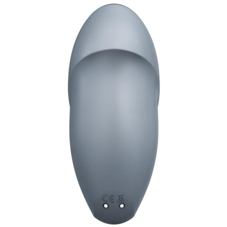 Вибростимулятор с функцией "жидкий воздух" серо-голубой Satisfyer Tap & Climax 1