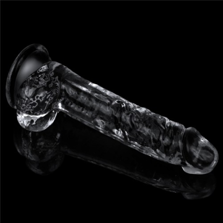 Прозрачный фаллос с мошонкой Lovetoy Flawless Clear Dildo 19 см