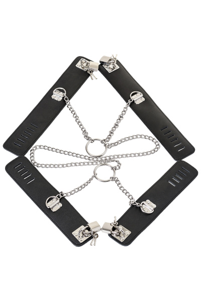 Комплект бондажный кожаный с цепями Theatre