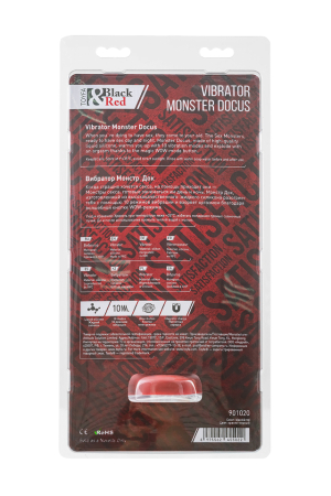 Перезаряжаемый вибратор на присоске красный Black&Red Monster Docus