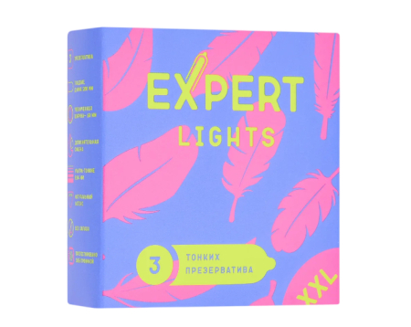 Презервативы ультратонкие увеличенного размера EXPERT Lights XXL (3 шт)