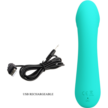 Перезаряжаемый гибкий вибратор для точки G Pretty Love Cetus Super Soft Silicone бирюзовый