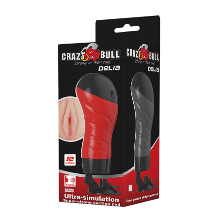 Мужской мастурбатор на присоске с вибрацией Delia Crazy Bull 