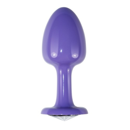 Фиолетовая анальная пробка с прозрачным кристаллом Rosebud Purple