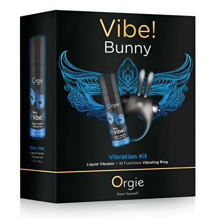 Набор Orgie Vibe! Bunny с вибрирующим гелем Sexy Vibe и виброкольцом