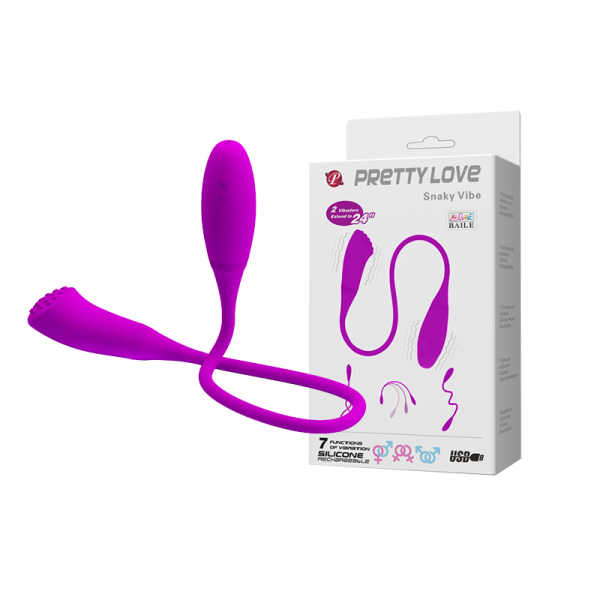 Гибкий двойной вибратор-«змейка» для пар Snaky 2 Vibe Pretty Love 