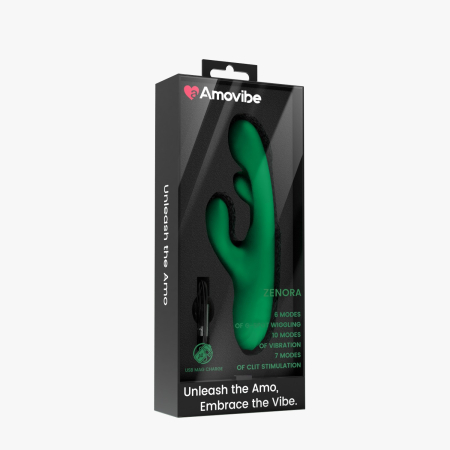 Инновационный перезаряжаемый вибратор-кролик зеленый Amovibe Zenora