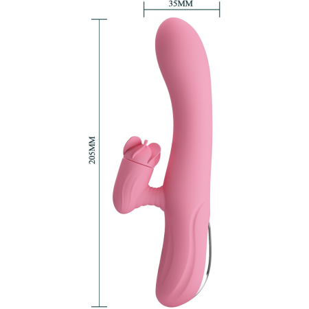 Перезаряжаемый вибратор-кролик для точки-G розовый Pretty Love Gina